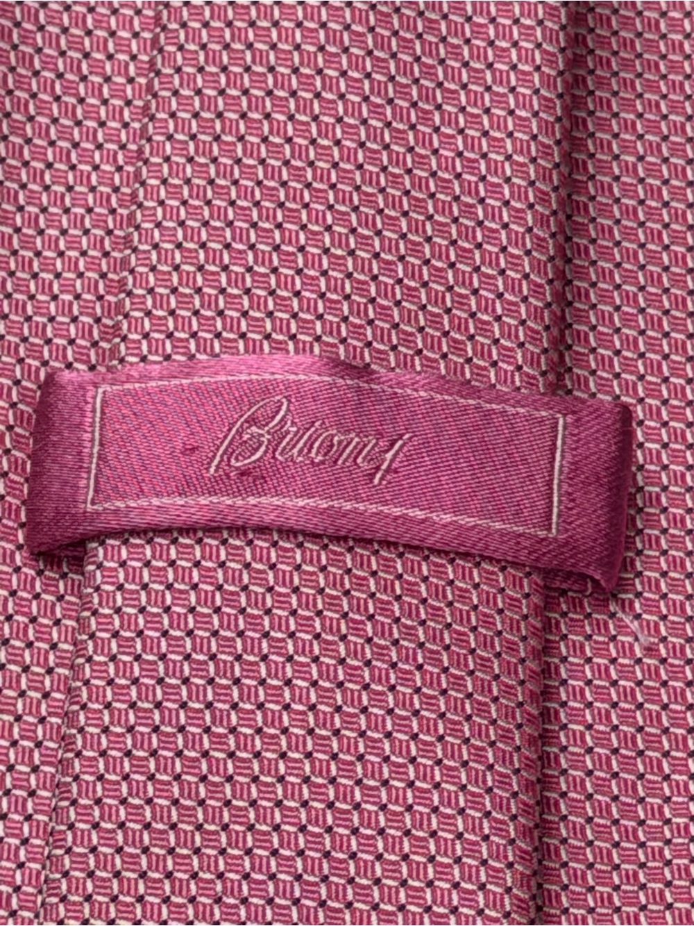 Brioni Pink Textured Silk Tie Handmade in Italy Luxury Designer Necktie - Picture 6 of 11